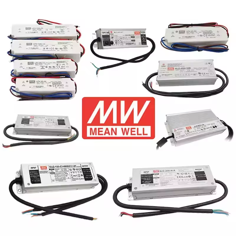 MEAN WELL HLG Series LED Driver 185/240/320/480/600W Dimmable 12V 24V 48V LED Switching Power Supply